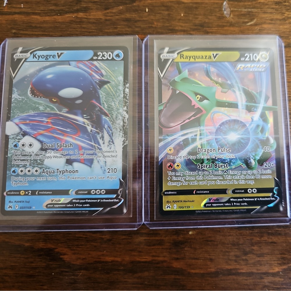 Pokemon Sea and Sky Crown Zenith Promos Kyogre V 037/159 And Rayquaza V 100/159
